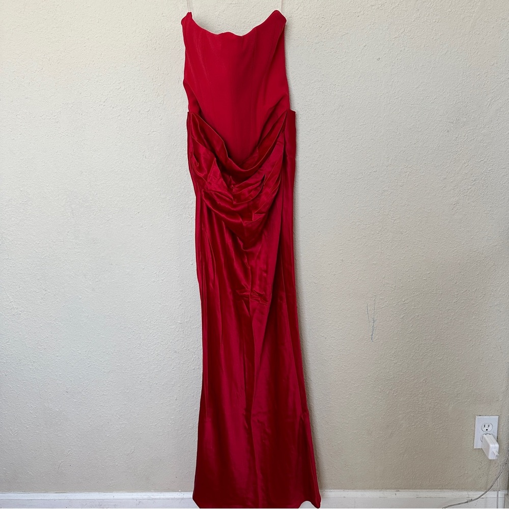 HOUSE OF‎ CB 'Persephone' Scarlet Strapless Corset Maxi Dress NWOT size S - Picture 6 of 15